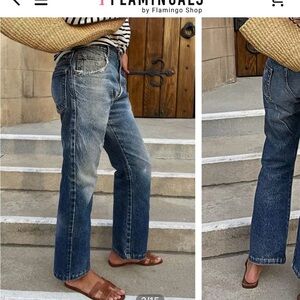 Flamingals Classic Blue Women's Jeans inseam size M inseam 24.5